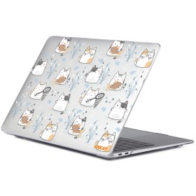 Resim MacBook Pro 16" A2141 Hayvan Desenli Koruyucu Laptop Kılıfı Sevimli Kediler 