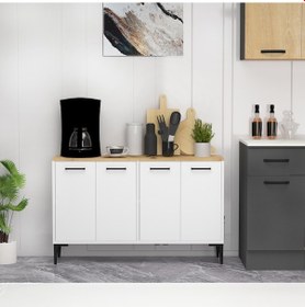 Resim Frezya 4 Kapaklı Kahve Köşesi Mutfak Dolabı Beyaz Safirmeşe 