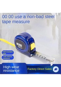 Resim Mavi-şeffaf Yüksek Hassasiyetli Çelik Bant Kalınlaşma Ev Ağaç İşleme Çelik Cetvel Ölçme Çelik Bant Ölçme Aletleri 3 5 7.5 10 M 