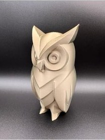 Resim TSC 15 cm Ahşap Renk baykuş Heykeli Modern Dekor – Salon, Ofis ve Hobi Odası 