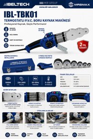 Resim İBELTECH 1000W Termostatlı Plastik Boru Kaynak Makinesi Çantalı 320'C 6 Parça Pafta + Makas+Hassas Isı Ayarı 
