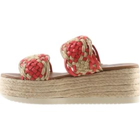 Resim Bueno Shoes Kırmızı Deri Kadın Dolgu Topuklu Terlik 