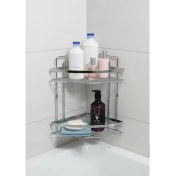 Resim Hometarz Lamalı Krom Raf 2 Katlı Banyo Düzenleyici Şampuanlık Paslanmaz 