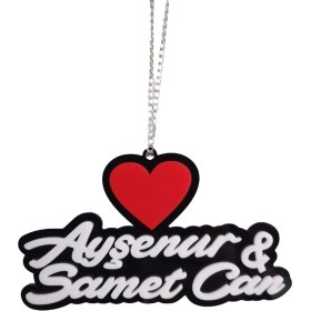 Resim Sevgiliye Özel Kalpli Tasarım Isimli Lüx Pleksi Dikiz Ayna Süsü 