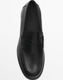 Resim Massimo Dutti Deri bantlı makosen 