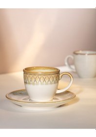 Resim Madame Coco Antique 6 'lı Kahve Fincan Seti Fınc000000005790ml-krem/toprak 