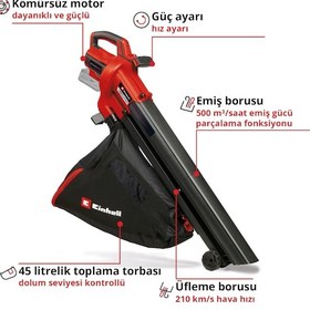 Resim Einhell VENTURRO 18/210 - Solo Akülü Yaprak Toplama ve Üfleme - 3433625 