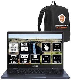 Resim Asus Expertbook B3 Flip I5 1335U 40Gb Ram 1Tb Ssd 14" Fhd W11H Dokunmatik Bilgisayar & Per4 Çanta 