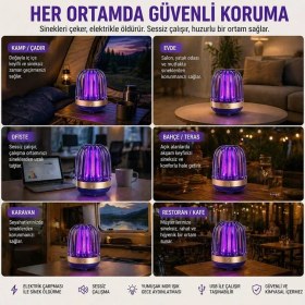 Resim Dexmon Uv Işıklı Elektrikli Sivrisinek Sinek Öldürücü Lamba Sessiz, Kimyasal Içermeyen, 360° Etkili Haşere Kovucu Şarjlı Cihaz 