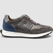 Resim Cabani %100 Hakiki Deri Gri Süet Karışımlı Erkek Spor Ayakkabı Gri 