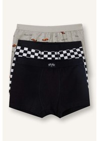 Resim Defacto Araç Baskılı Penye 3lü Boxer Erkek Çocuk H1601a826smbk81 Siyah-bk81 