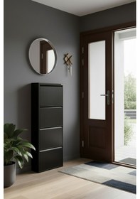 Resim Metal Ayakkabılık 4'lü Model Siyah 