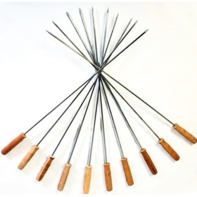 Resim Ciğer Şişi Kebap Şişi Kuşbaşı Şişi Saplı 10 Adet 4 Mm Kare 