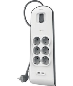 Resim Belkın Bsv604 2 Metre 6'lı Usb-a Akım Korumalı Priz Beyaz 