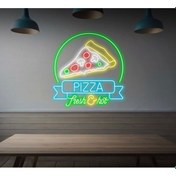 Resim Twins Led Pizza Fresh&hot Yazılı Ve Şekilli Neon Tabela Buz Mavisi Model:model:64803366 