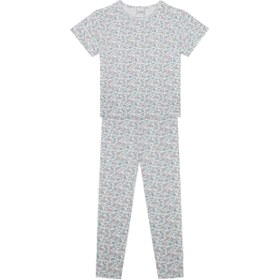 Resim Kır Çiçekleri Kısa Kollu Pijama - Mavi / 7-8 Yaş 