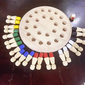 Resim Ahşap Hafıza Uluslararası Oyun Tahtası, Ahşap Eşleştirme Çubuk Satranç Oyunu, Eğitici Aile Parti ve Bar İçin Ahşap Hafıza Satrancı 