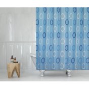 Resim Zethome Tropik Banyo Duş Perdesi 5033 Mavi Tek Kanat 1X180X200 