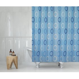 Resim Zethome Tropik Banyo Duş Perdesi 5033 Mavi Tek Kanat 1X180X200 