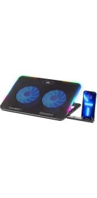Resim Classone Mila Serisi M2 R-TYPE 13-17 inch RGB Işıklı, 2 Büyük Fan, Telefon Standı,2 USB Notebook Soğutucu Stand 