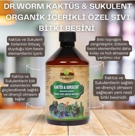 Resim Dr.Worm Kaktüs ve Sukulent Sıvı Bitki Besini 500 ml - Özel Formüllü Bitki Coşturan 
