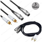 Resim 3 Metre 2 Xlr Dişi 2 Rca Erkek Mikser Mikrofon Ses Kablosu 