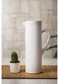 Resim Arkilik Barok 1,5 L Beyaz Sürahi -Buzdolabı Kapak Rafına Sığar 