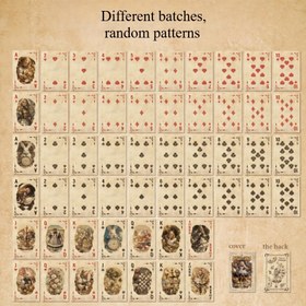 Resim Alice in Wonderland Vintage Oyun Kartları - Kalp Kraliçesi, Cheshire Cat ve Mad Hatter Sanatını İçerir - Premium Kart Stok, Temalı Partiler ve Masa Oyunları İçin Toplanabilir Hediye, Temalı Parti Aksesuarı|Kabartmalı Tasarım|Dayanıklı Kart Stok 