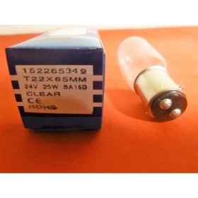 Resim Tram56 24V 25W 22X65 mm BA15D Süngülü Tüp Ampul . 10 Ad. 