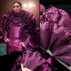 Resim Metalik Dantel Kenar - Elit Ruffled Kenar Elbiseler, Sahne Kostümleri ve Şık Kıyafetler için, Polyester Kumaş, Sophisticated Görünüm Oluşturmak İçin Mükemmel, Kostüm Süslemesi | Ruffled Dantel Kenar | Metalik Dantel, Dantel Elbise 