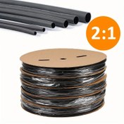 Resim 3M Siyah Poliolefin Isı Küçültme Tüpü, 2:1 Termal Kablo Kılıfı İzoleli, PE Malzeme, 1.5-50Mm Çap 