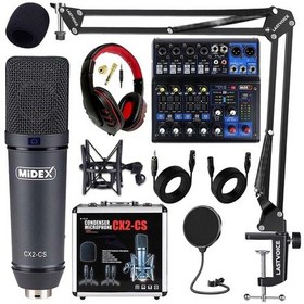 Resim Midex Wizard Paket-3 Cx2 Stüdyo Mikrofon Mdx-06fxu Stüdyo Kayıt Mikseri Kulaklık Ekipman Seti 