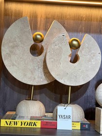 Resim Orbivora Dekoratif Disk Obje Set Traverten Mermer 