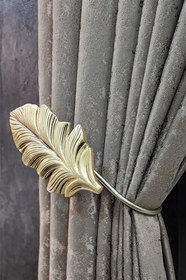 Resim Çınar Yaprak Perde Renso Altın Gold 