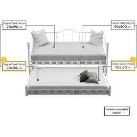 Resim Missidea Kamelya Daybed Yavrulu Siyah Karyola 90X200 cm 