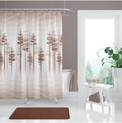 Resim Zethome Banyo Perdesi 1x240x200 Tek Kanat Duş Perdesi Halka Hediyeli 3390 