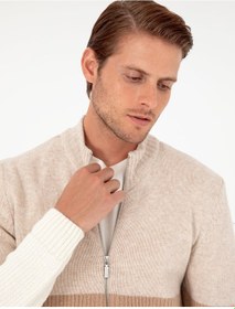 Resim Pierre Cardin Erkek Ekru Hırka Triko 50296434-vr019 Ekru 