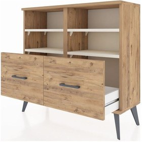 Resim Arges Şifonyer 4 Raflı 2 Çekmeceli 88x30x80 Çam-aytaşı/çam Aytaşı/çam 