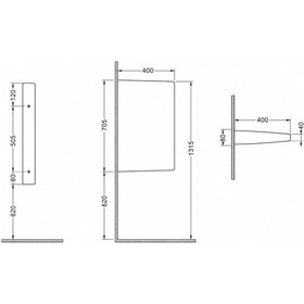 Resim Dura Bagno Mia Pisuar Ara Bölme, Beyaz 5951 