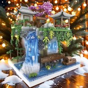 Resim 5450 parçalık Şeftali Çiçeği Havuzu DIY model yapma blokları, gençler ve yetişkinler için tasarlanmış yaratıcı bulmaca yapma blokları, yetişkin bulmaca oyuncakları, ev dekorasyonu, doğum günü hediyeleri, Noel hediyeleri 