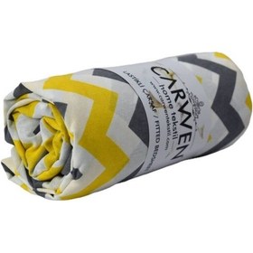 Resim Ranforce Pamuk Kumaş Lastikli Çarşaf Seti 120x200 Sari 