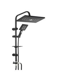 Resim Lüks Robot Duş Seti Mat Siyah Dikdörtgen Çok Fonksiyonlu Yağmur Robot Duş Sistemi Siyah Çok renkli 