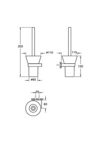 Resim A44437 Artema Diagon Tuvalet Fırçalığı, Krom 