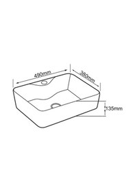 Resim Lena E-5405 Tezgah Üstü Porselen Lavabo 