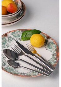 Resim Soley Arma 6 Kişilik 30 Parça Çatal Kaşık Bıçak Takımı - Gümüş 