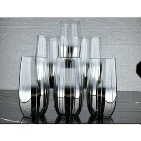 Resim Rova Tr Botanica Serisi 6 Kişilik Özel Tasarım Bardak Seti - Meşrubat Ve Su Bardağı Gümüş 