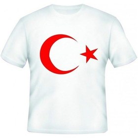 Resim Dode Flora Çocuk Ay Yıldız Hilal Baskılı Tişört Kırmızı 