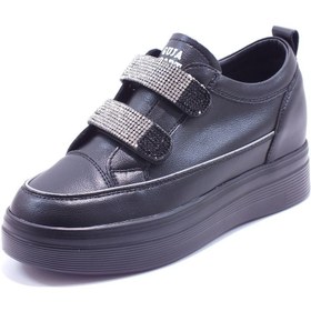 Resim Guja 24K313-1 Dolgu topuk cırtlı taşlı sneaker ( kalıbı 1 numara küçüktür ) 