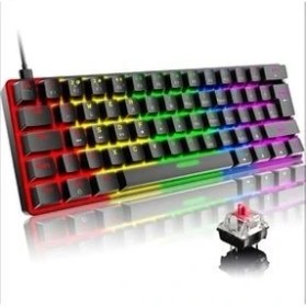 Resim Mekanik Oyuncu Klavyesi Rgb LED Işıklı Type-C Girişli Red Switch Mechanical Gaming Keyboard 
