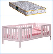 Resim Montessori Yatak, Berlin Mdf Karyola + 1 Comfort Yatak - Pembe 